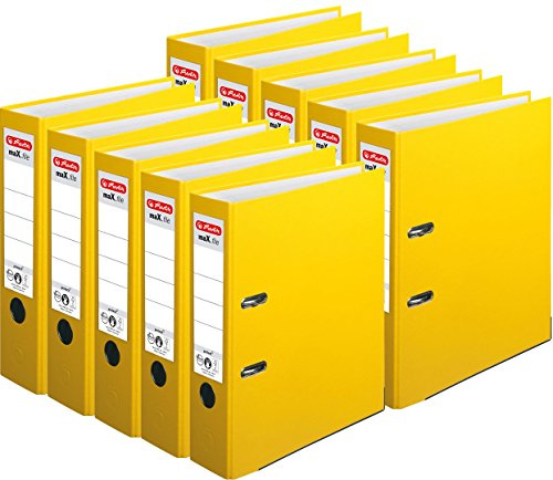 Herlitz Ordner maX.file protect A4, 8 cm breit (10er Pack | Gelb)