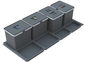 Elletipi PTC28 12050 4F C10 PPV - Cubo de Basura de Reciclaje con cajón