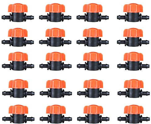 UCLEVER 20 pz 4/7 mm Rubinetto da Giardino in Plastica Valvola Interruttore Tubo per Irrigazione del Giardino