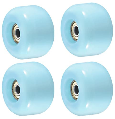 4 Skateboard-Rollen und Kugellager, Rollschuh, mit Lager, Skateboard, Tricks, Skateboard, Verwendung 54 mm x 36 mm, 90 A, Blau