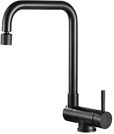 Vorfenster Küchenarmatur Schwarz Klappbar,Wasserhahn Küche Edelstahl Schwenkbar Wasser Kalt und Heiß Spültischarmatur Unterfenster-Dualmodus