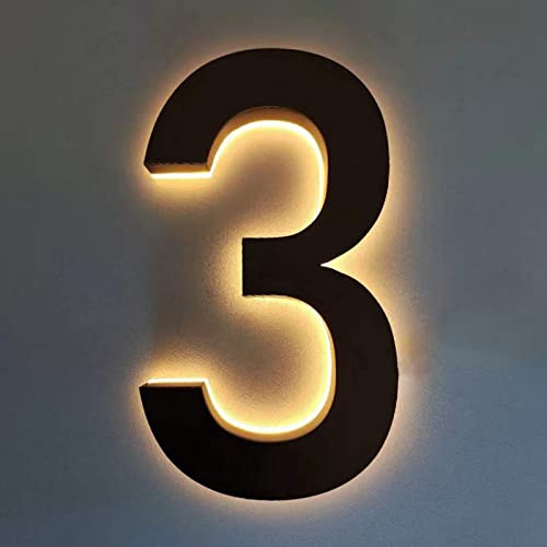 Números de Casa LED Iluminados 14 Para Exterior Letreros de Dirección LED Retroiluminados Para Hogar Luces de Dirección LED Para Casa Letrero Número de Casa Iluminado Para Exteriores
