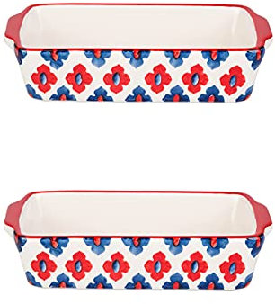 Ceramics Baking Dishes,ceramic dishes,bakeware,Ceramic Oven Dish Porcelain Bakeware Deep Pie Pan Porcelain Bakeware Pie Plate for Baking, 8 Inches Quiche Pan Pie Dish Casserole Dish, Set of 2,A ( Colo