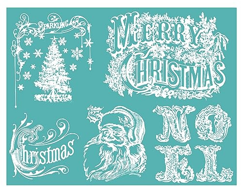 Weihnachtsbaum-Siebdruck-Schablone, wiederverwendbar, selbstklebend, Siebdruck, für Dekor/Druck auf Holz/Stoff/Wand/Tasse/Teller/Glas/Papier, Weihnachtsdekoration für Zuhause (21,6 x 27,9 cm)