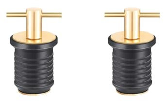 2 x Bootsstopfen für Bootfahren, Kajakfahren, Wassersport, Messing, 19 mm