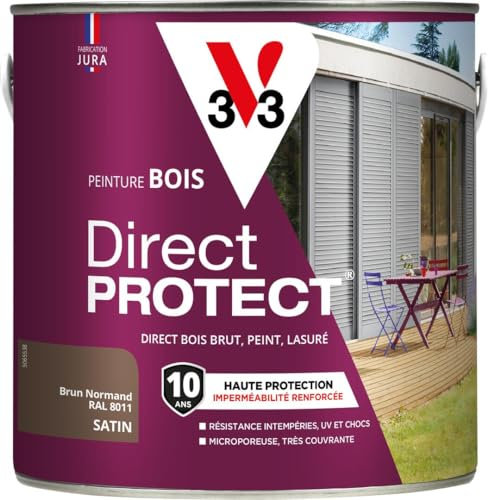 V33 Peinture bois Direct Protect - Brun normand - 2L
