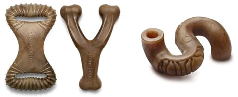 Benebone 2-Pack Wishbone/Dental Durable Dog Chew Toys & Tripe Bone Durable Dog Chew Toy for Aggressive Chewers, Real Tripe, Made in USA, Medium