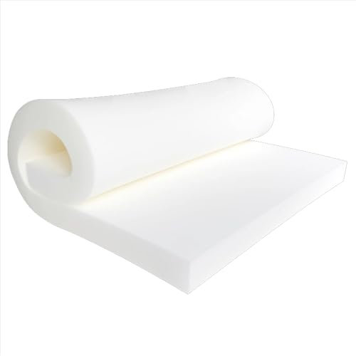 XIEMINLE Hochdichter Schaumstoff, Stuhlpolsterung, dicke Polsterung, Ersatz-Schaumstoffpolsterung für Kissen, Esszimmerstühle, Bodenmatte, Bank, Sofa, Sessel, Bett (dick 12 cm, 200 x 60 cm)