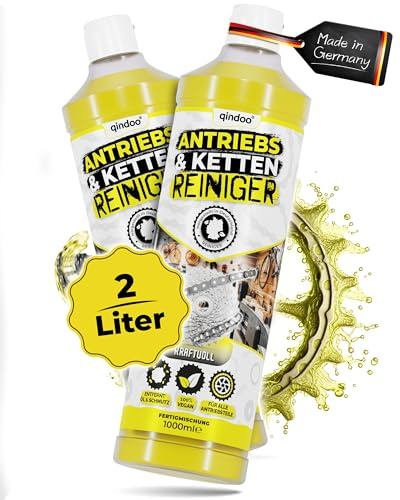 Qindoo Fahrradkettenreiniger 2 Ltr. Antrieb Reiniger Fahrrad, Reinigt Dreck, Schmiere, Öl und Fett der Kette, Antriebsentfetter, 2L Nachfüll