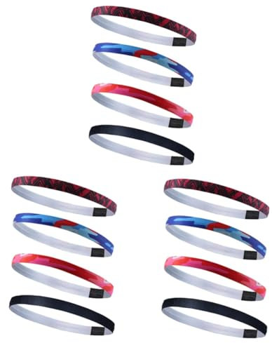 POPETPOP 12stücke Unisex Sport Stirnbänder rutschfeste Schweißabsorbierende Haarbänder Für Yoga Laufen Basketball Und Fitness Männer Und Frauen