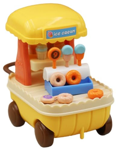 BESTonZON 3juegos Carrito De Helados para Decoración De Terrarios y Juguetes De Casa De Realista De Postres para Paisajismo y