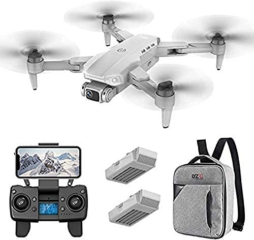 Drone GPS avec double caméra 4K UHD pour adultes, zoom 50x, distance RC 1200 m, quadricoptère FPV RC pliable avec 2 batteries, retour automatique à la maison, suivez-moi, blanc