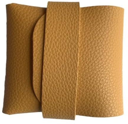 Kondomfodral i läder – kompakt elegant kondom i PU-läder – diskret | ficka/handväska/resefodral för säker förvaring 3–4 kondomer, gUL, Refer to description, Unisex