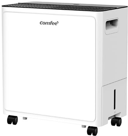 COMFEE Kraftfull avfuktare, absorberar upp till 30 l/dag, torktumlare, komfortläge, 3L tank, 24 timmars timer, perfekt för stora rum på 58–73㎡, garage, källare