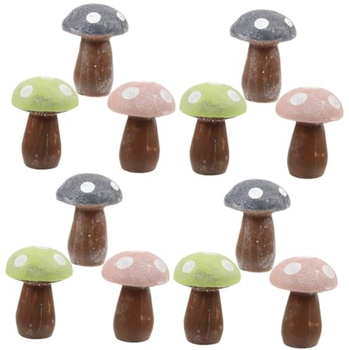 SUPVOX Lot De 4 Statues en Forme De Champignon en Résine Décoration De Jardin Réaliste Figurine De Champignon pour Bureau Jardin 3 Pièces X 4