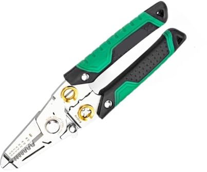 SHBHWS Wire Stripper 7 in 1 Wire Stripping Pliers Multifunction Electrician Cable Cutting Terminal Crimping Splitting Winding Line Hand Tools for Industrial and Home Electrical Repair(LA112006)