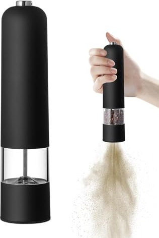 Molinillo De Pimienta Eléctrico: Molinillo De Grosor Ajustable Versátil, Salero Y Pimentero Automático | Utensilio De Cocina Perfecto Para Moler Granos De Pimienta Y Especias Secas Sin Esfuerzo