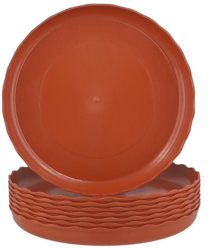 KOHAND 8 PCS 30cm Plant Saucers with Laciness, Plastic Plant Saucer Planter, Flower Pot Drip Trays for Indoor Outdoor Garden