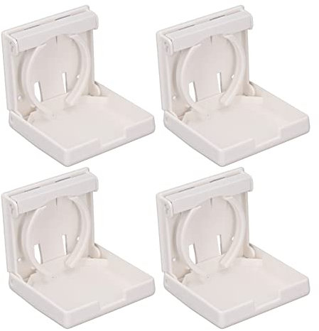Adjustable Foldable Cup Holder Wall Mount Car Folding Drink Holder for RV Ship [Various Cups Bottles] ABS (White)