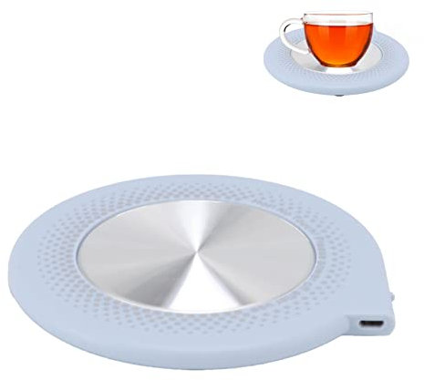 Tyenaza Tasse à café Réchauffeur de Bureau, 55°C Température Constante Électrique Tasse Wamer Portable USB Chauffage Rapide Plaque Chauffe-Café pour Café, Lait, Thé(Bleu)