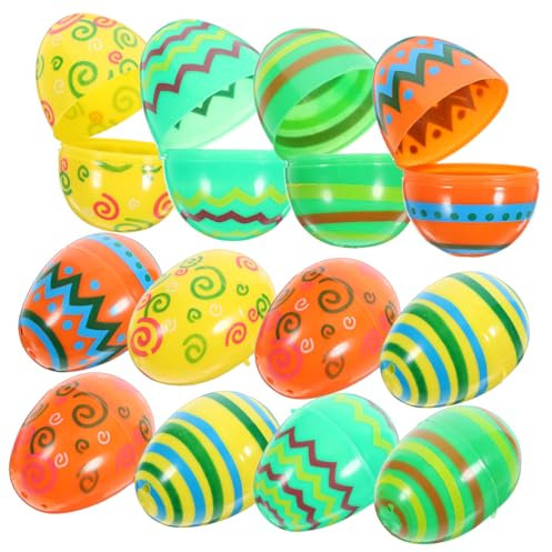 ERINGOGO 12pcs Openable Easter Ornaments Fillable Shapes for Easter Party Decorations and Activities and Festive Crafts
