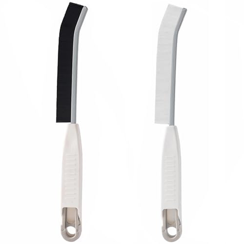 Multifunctional 2pcs Crevice Cleaning Brush Household Bathroom Door and Window Crevice Groove Brush Kitchen Sink Long Handle Stiff Bristle Brush