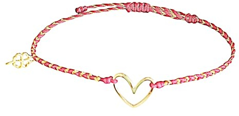 Bracelet porte bonheur femme Bijoux Belle À Tomber, bracelet avec un cœur plaqué or, bijoux trèfle à quatre feuilles pour femme, fait main en France, personnalisable