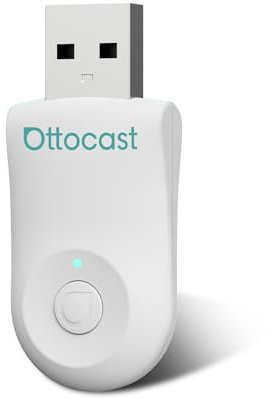 2025 Aggiornato 2 in 1 Adattatore wireless per CarPlay e Android Auto, OTTOCAST MINI compatibile con telefono iOS 10+ e Android 11+, converte CarPlay cablato in wireless, USB-A e USB-C (Bianco)