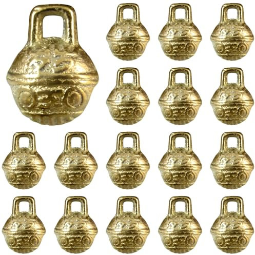 byepica 30 campanellini in ottone anticato per artigianato, campane in metallo dorato con suono dolce per progetti fai da te, ornamenti per le vacanze e campanelli a vento