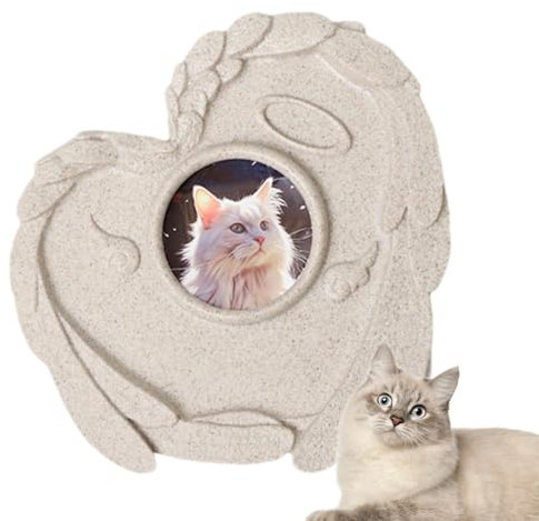 Générique Pierre Tombale pour Chien, Stèle Funéraire pour Chien, Cœur Commémoratif avec Cadre Photo, Marqueur De Cimetière pour Deuil Et Soutien Après Perte d'animal De Compagnie