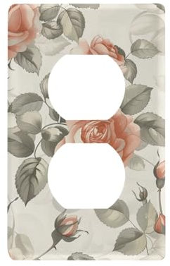 Vintage Roses - Cubierta decorativa para interruptor de luz de pared, tapa para interruptor de luz, 11,5 x 7 cm, interruptor de palanca