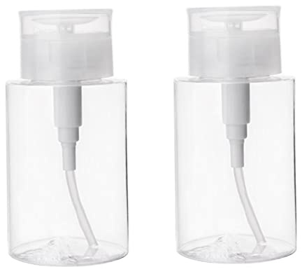PartyKindom 2pcs 300ml Press Pump Empty Bottle Cosmetic Cleansing Water Pet Travel Storage Container Refillable Liquid Dispenser Suitable for Makeup Remover and Skincare Solutions