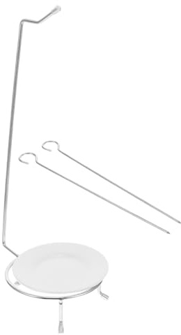 ULTECHNOVO Support à Brochettes pour Barbecue Support Métallique Portable Porte-brochettes Suspendu Acier Inoxydable pour Griller Viande Légumes
