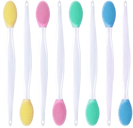Silicone Peeling Lip Brush, 8 Pieces Double-sided Soft Lip Brush, Double Sided, Nose Clean Brush, Blackhead Brushes