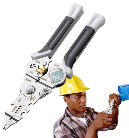 Spelafili | Spelafili Preciso con Tester Tensione Integrato,Pinza Portatile Per Crimpatura Taglio Cablaggio Elettricista