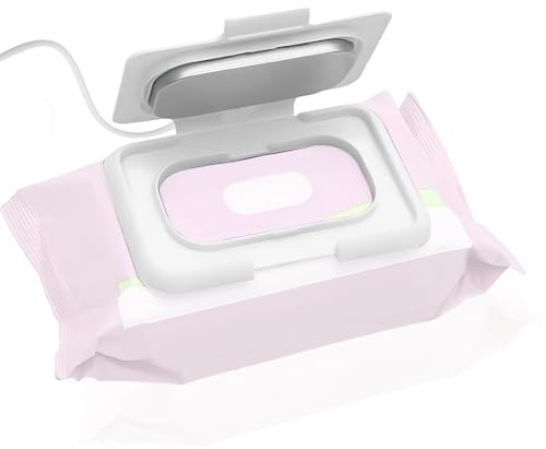 Baby Wipes Warmer, USB Wet Wipes Heater Constant Temperature Portable Large Capacity Paper Dispenser Keep Wipes Moist Warm Fast Even Heating for Home and Car (White)