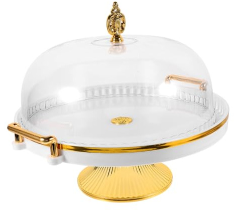 TOPPERFUN Espositore Per Torte e Dessert Con Base Alta Trasparente, Alzata Per Cupcake Da Festa e Matrimoni, Vassoio Porta Dolci Elegante Per Buffet e Ricevimenti