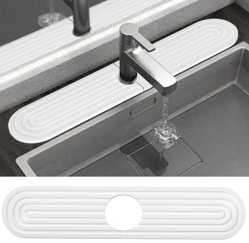 anyuan boy Alfombrilla Fregadero Cocina Protector contra Salpicaduras de Grifo, Alfombra Diatomita Ccocina Alfombra Absorbente para Cocina 45x10cm