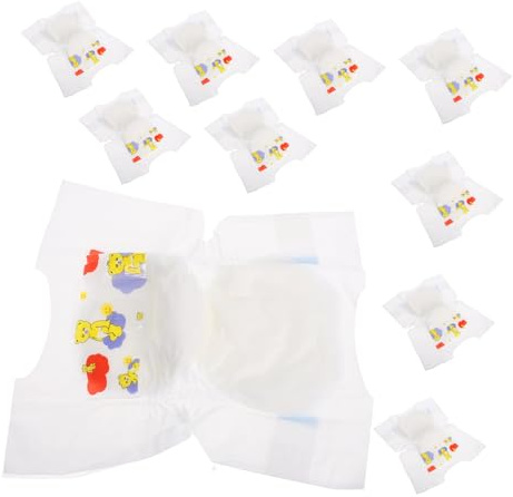 SUPVOX 10 Pannolini per Bambole Miniature Realistici Riutilizzabili Accessori per Gioco Ruolo Leggeri e per Cura e Apprendimento Educativo
