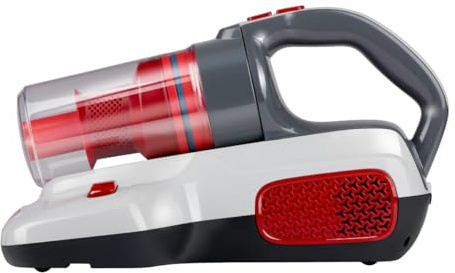 Dirt Devil UV Staubsauger DD5002 - Handstaubsauger mit UV Lampe gegen Hausstaubmilben - ohne Beutel - Handsauger mit HEPA Filter - 400W - Rot Weiß