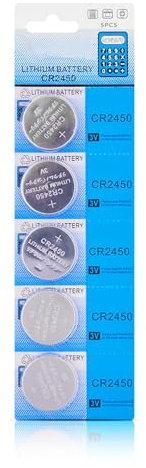 NONGYU Essential CR2450 Baterías CR2450 Pilas de botón estables Fuentes de energía de alta capacidad Pilas de botón de litio 5 piezas/10 piezas