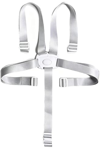 Cinturón de seguridad universal de 5 puntos para trona bebé y cochecito de bebé, ajustable, correa de seguridad de repuesto para trona de bebé, silla de paseo y asiento infantil, multifunción, gris