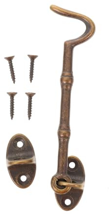 jojofuny Gancio per Finestra Vintage in Rame Dorato, Set 1 Pezzo, Design Pratico e Leggero Superficie Liscia, per Fissare e Bloccare Finestre senza Forare