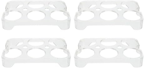 Porta Uova da Frigo Fisso in Plastica 4 Pezzi, Impilabile | Sportello Frigorifero, Contenitore Salvauova, Design Semplice ed Elegante
