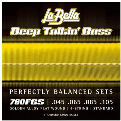 La Bella Deep Talkin Bass Gold Flats Electric Bass Strings - 4-String