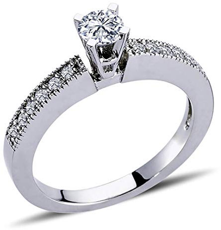 0,41 Carat Diamantring Solitär Verlobungsring in 14 Karat Weißgold