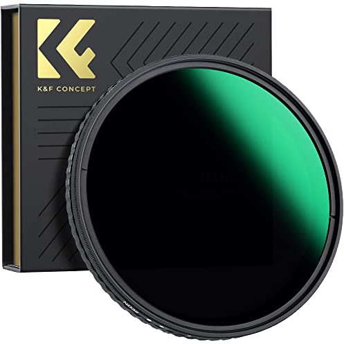 K&F CONCEPT Variabler ND Filter 55mm ND8-128 Graufilter (3-7 Blendenstufen) | Optikglas mit 28-lagiger Nano-Beschichtung,kein „X Muster,HD Bild,kratzfest,wasserdicht,Nano-Xcel,FN716