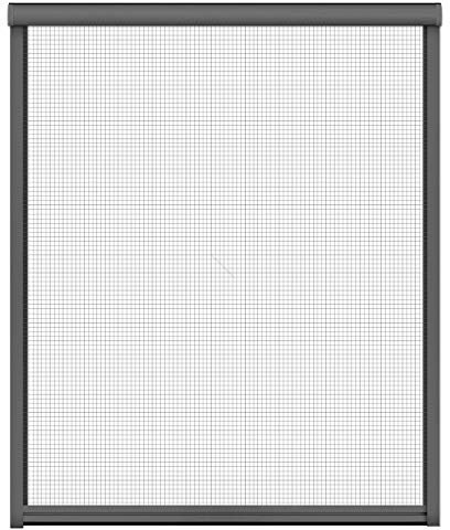 Nematek - Alu Insektenschutz-Rollo für Fenster - Mückenschutz Fliegengitter Rollo mit Aluminium Rahmen (anthrazit, 130 x 160 cm)