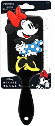 DISNEY MINNIE - Cepillo con pala desenredante 3D Minnie Mouse - Todo tipo de cabello - Desenredado suave - Mango antideslizante - Accesorio tamaño viaje - Niños, Adultos - Producto Oficial Disney