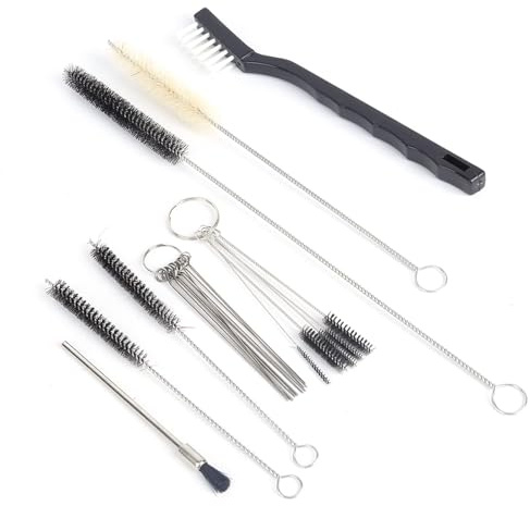 LiebeWH Kit de Nettoyage de Pistolet à Peinture, Kit de Nettoyage D'aérographe 19pcs, Kit de Nettoyage D'outils de Pulvérisation Kit de Nettoyage de la Poussière Enlever L'outil à Main